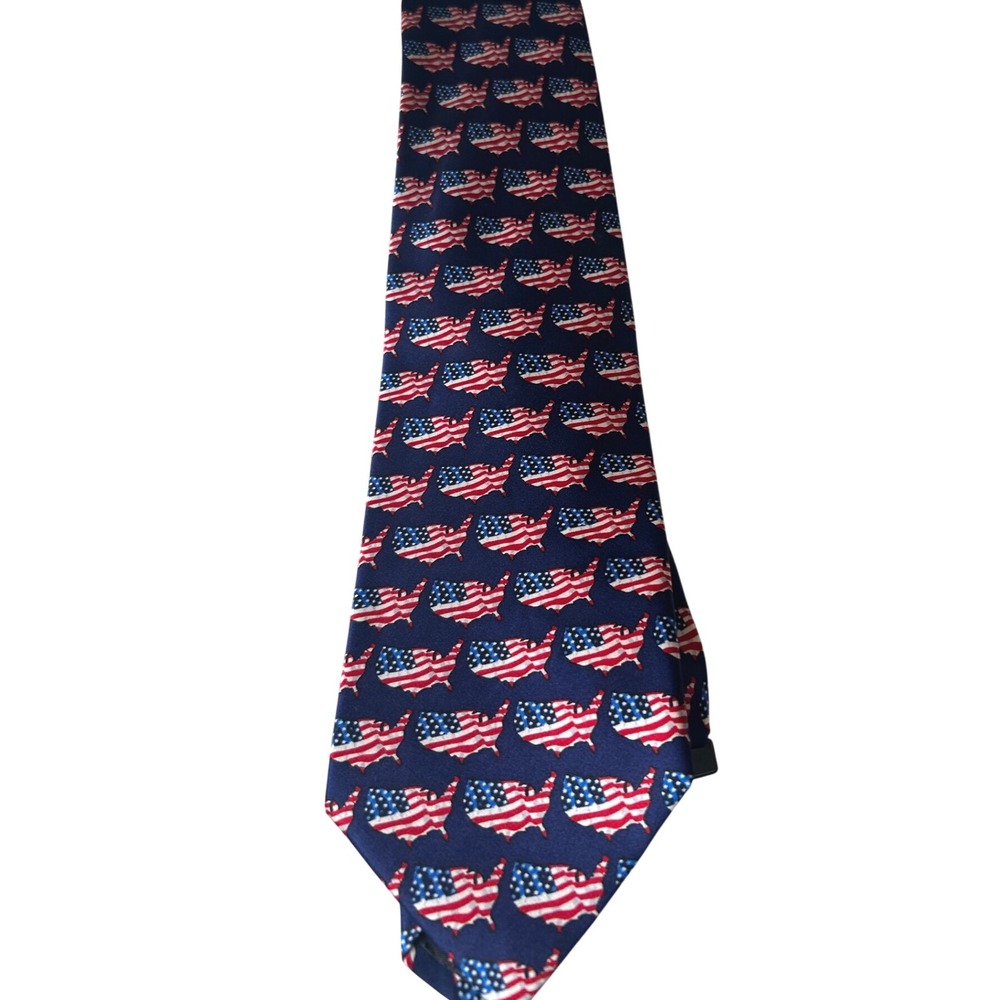 Museum Artifacts USA‎ Maps Tie American Spirit Patriotic Silk Necktie